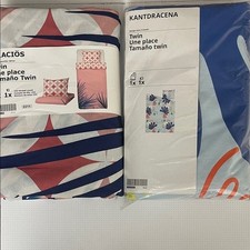 Two Ikea Colorful Twin Bedding Set