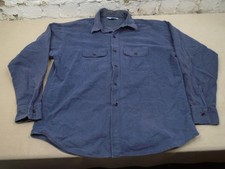 Five Brother Mens Navy Blue Chamois Flannel Work Shirt Made in USA Size XL