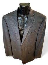 Lauren Ralph Lauren Mens Blazer Jacket Grey 100 Wool Two Button Made in Canada