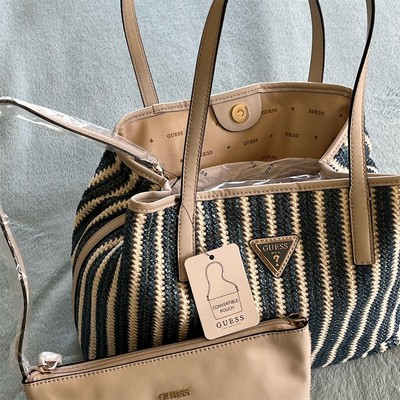 GUESS Vikky II OS Tote Bag Slate Multi with Convertible Pouch