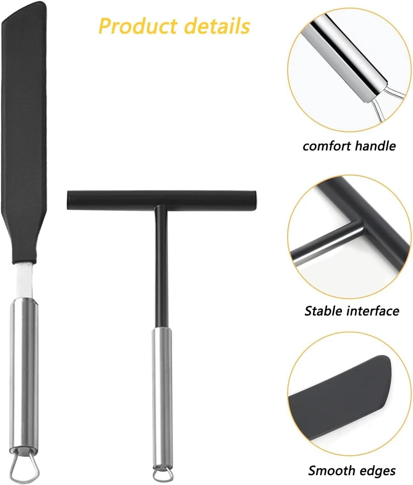 2 Pezzi Accessori Crepes Set, Crepes Distributore E Spatola, Accessori per Crepe - Immagine 4 di 4