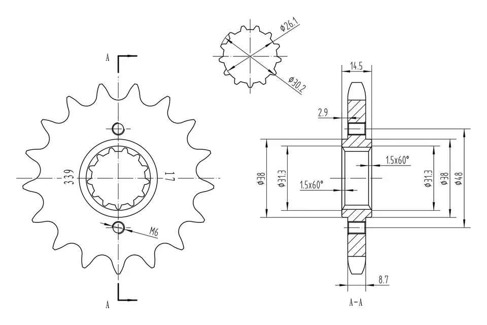 For Honda Interceptor 800 1998-2009 BikeMaster 965635 530 Series Front Sprocket Foto 2 de 2