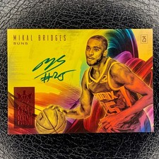 MIKAL BRIDGES /99 Rookie Fresh Paint RUBY Auto 2018-19 Court Kings Card KNICKS