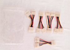 LOT OF 5 MOLEX SPLITTER Y CABLES, 1 MALE TO 2 FEMALE, 4" LONG, NEW OLD STOCK