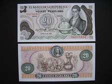 COLOMBIA 20 Pesos Oro 1.1.1983 (P409d) UNC
