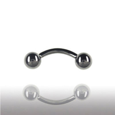 1,2mm Schwarz Piercing Banane Stab L:6-12mm Augenbraue Brust Eskimo Ohr Stecker