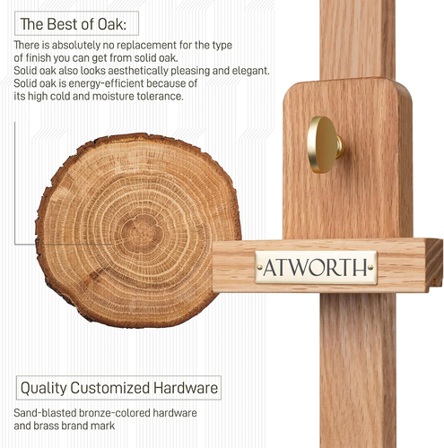American Oak Inclinable Studio Art Easel, Hold Canvas up to 48”, Deluxe Wooden L - Picture 3 of 8
