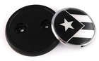 Puerto Rico BLACK Flag Car Truck Black  Grill Badge 3.5" grille chrome emblem