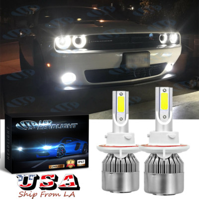2PC H13 White LED Headlight High/Low Beam Bulbs For 2009-2014 Dodge Challenger