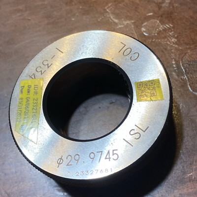 Smooth Plain Bore Ring Gage 29.9745mm ISL COL 1-344 (D14)