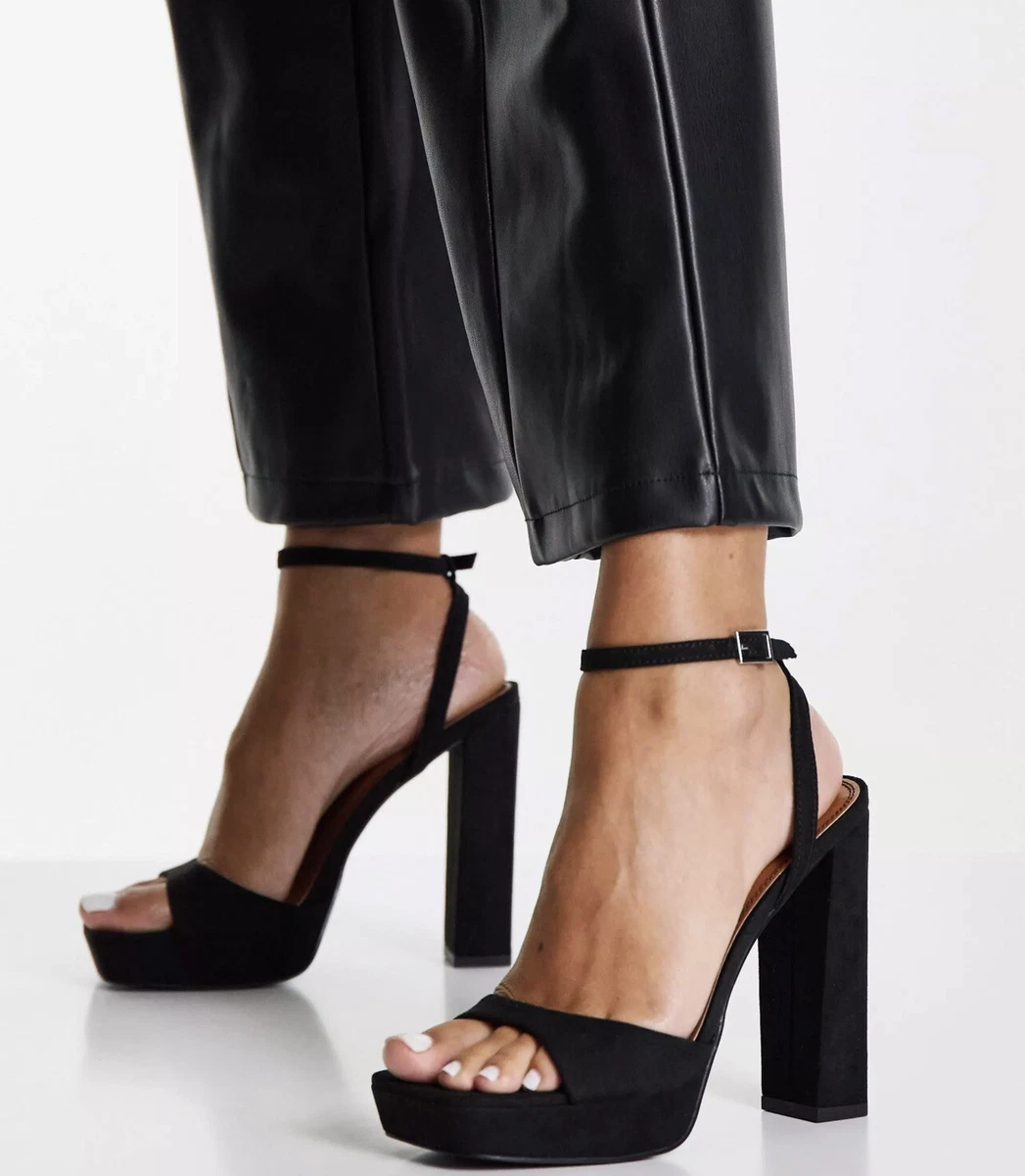 Black barely top there heeled sandals