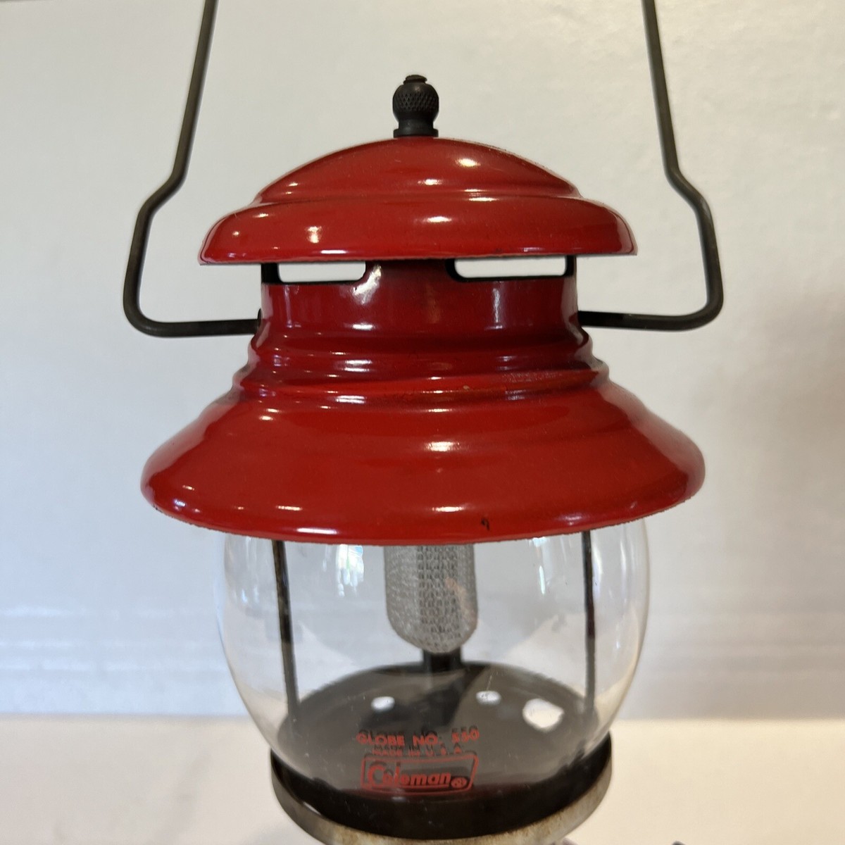 Coleman 1957 Lantern Red 200A with Globe Camping Dated 7/57 Tested