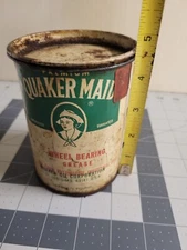 Vintage 1950's HALF FULL Quaker Maid Wheel Bearing Grease Can 1 Pound 