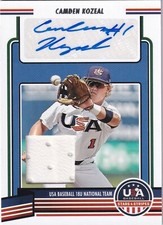 Camden Kozeal 2023 USA Baseball Stars & Stripes National Signature Material Card
