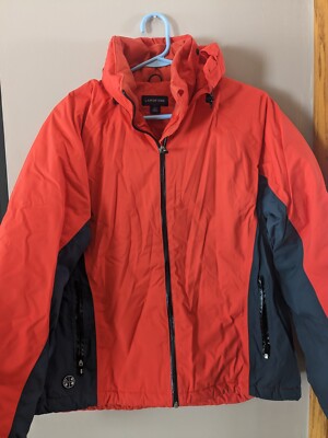 Lands End Boys Winter Coat Sz L 14-16 Red/Charcoal Grey