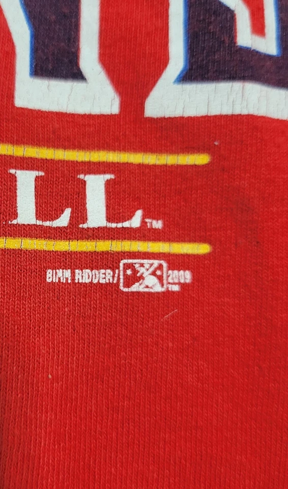 Toledo Mud Hens MiLB Shirt Men 2XL Red Minor League Baseball Bimm Ridder 2009 - Image 3 of 4