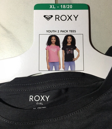 Roxy Youth Girl's 2-pack Tees, Size XL(18/20), Pink,black, New - Picture 6 of 13