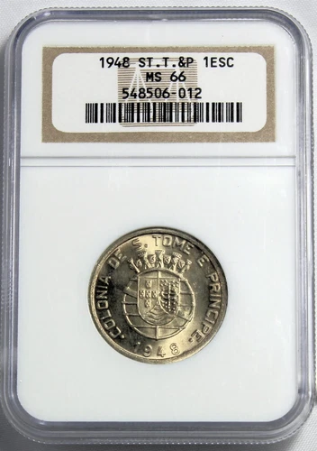 St. Thomas & Prince - 1948 1 Escudo NGC MS 66