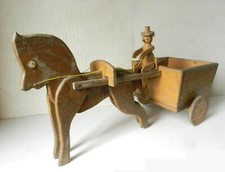 ANCIEN JOUET *CHARRETTE en BOIS MASSIF genre DEJOU *COFFRE à JOUETS / JARDINIÈRE