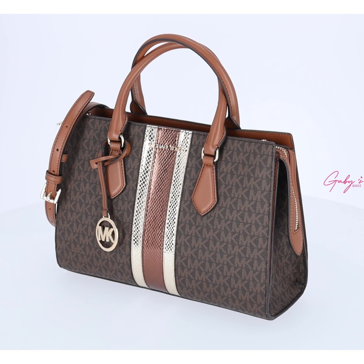 Michael Kors Sheila Medium Signature Logo and Metallic