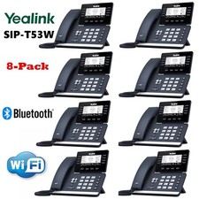 8 Pack Lot Yealink SIP-T53W Prime Business Phone T53W Entry Level Bluetooth WiFi