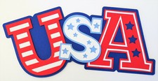 4th Of July USA Independence Title Paper Die Cut Scrapbook Embellishment