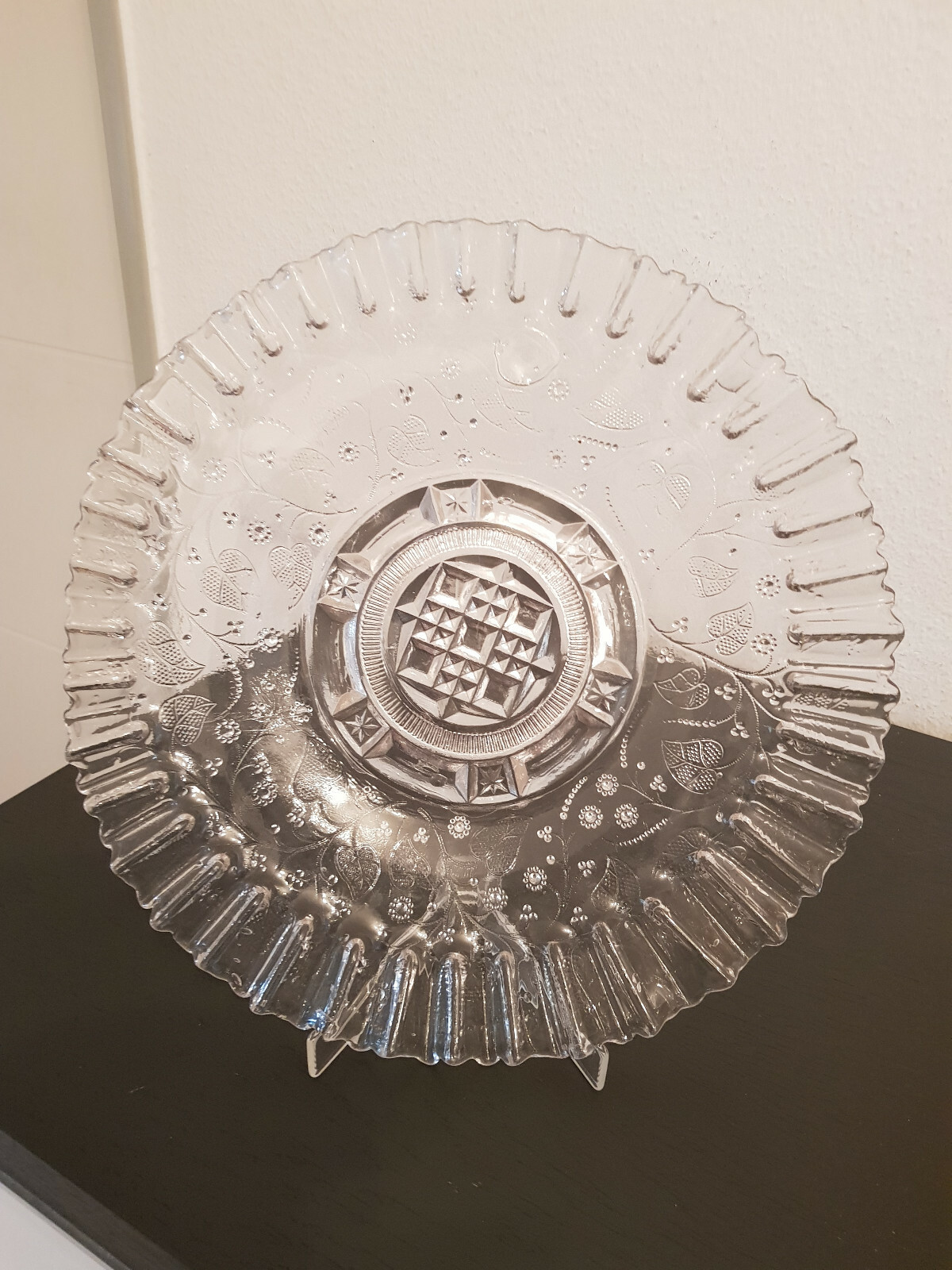 Glasschale, 60er Jahre, 31 cm Durchmesser
