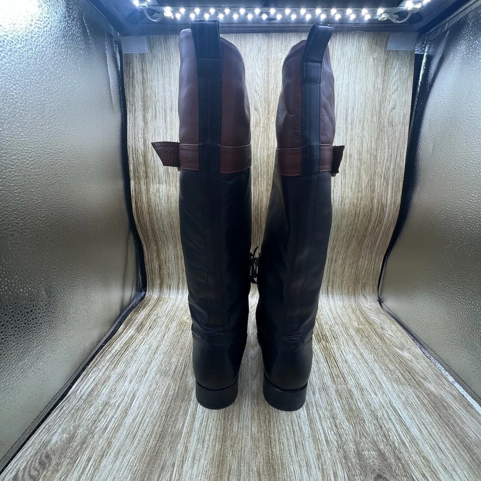 Botas de equitación Johnston & Murphy para mujer talla 8,5 M botas altas de cuero negro Foto 4 de 4