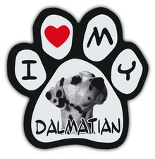 Picture Paws  Dog Paw Shaped Magnets: I LOVE MY DALMATIAN  Car Magnet