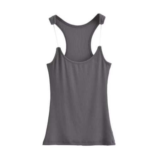 Y-Back Tank Tops Sleeveless Shirt Invisible Clear Straps Vest Tees Sexy Camisole - Picture 17 of 23