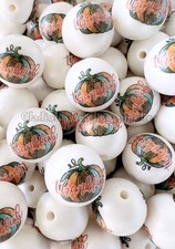10 Qty 20mm Thankful Acrylic Bead, Bubblegum Bead, Chunky Bead, Fall Beads