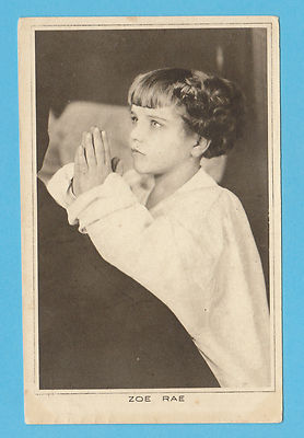 ACTRESS - PICTURES LTD. POSTCARD - ACTRESS  -  ZOE  RAE  -  C 1920's