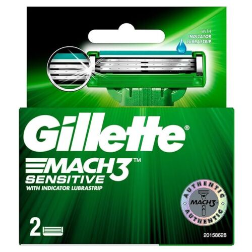 Gillette Mach 3 Sensitive Manual Shaving Razor Blades - 2s Pack (Cartridge) - Picture 1 of 6