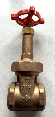STOCKHAM B-120 1-1/4" GATE VALVE, 150SWP, 300 CWP, BRASS BODY, THREADED