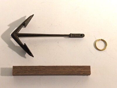 Wood Ship Model Fittings Parts Black Metal 60mm x 60mm Anchor w/ stock & ring