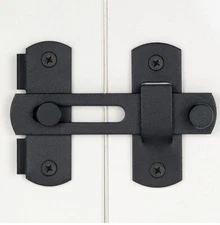 INIRET 4 Packs Barn Door Latches，3.93” x 2.75” Matte Black Stainless Steel