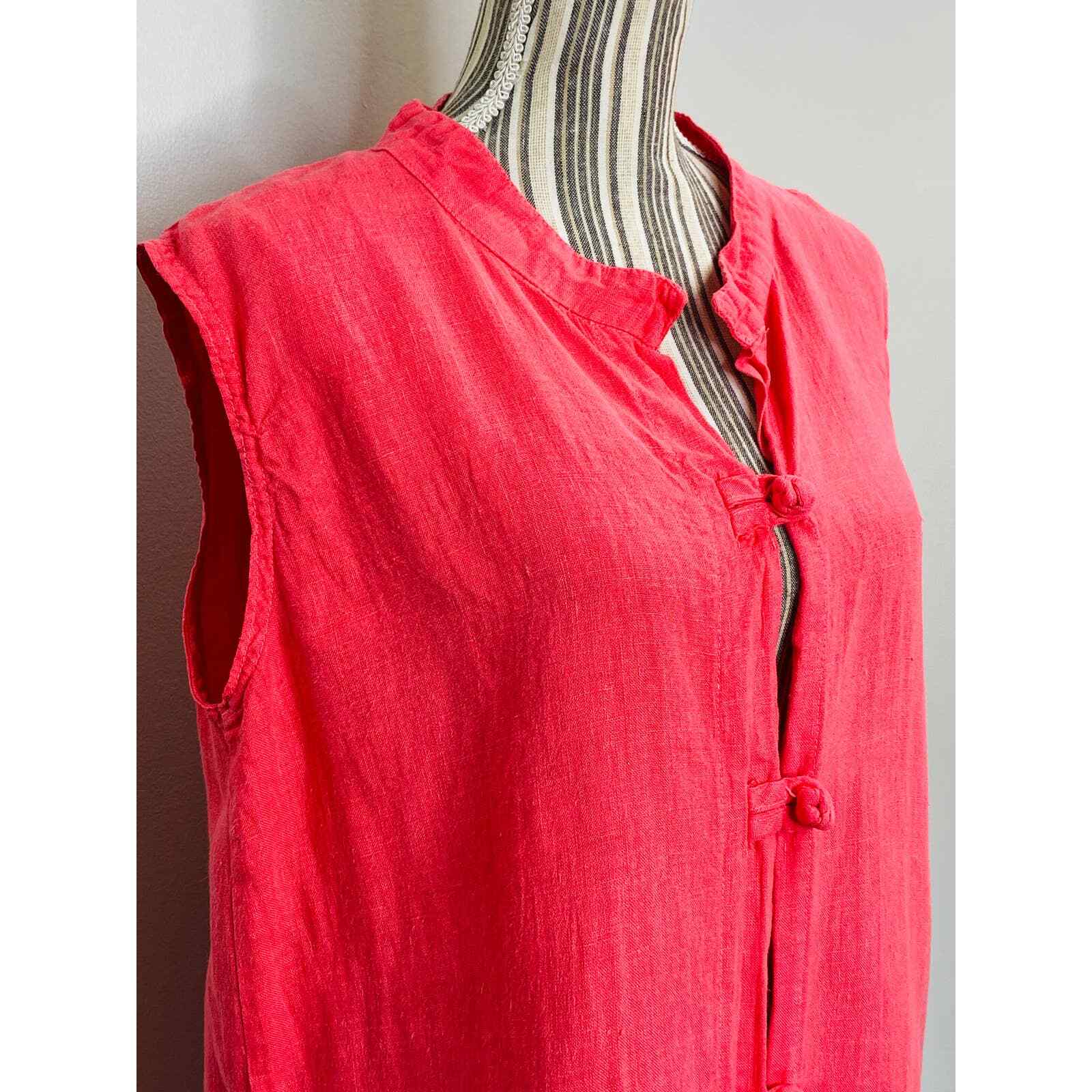 Vintage Liz and Jane Linen Frog Closure Line Sleevele… Gem