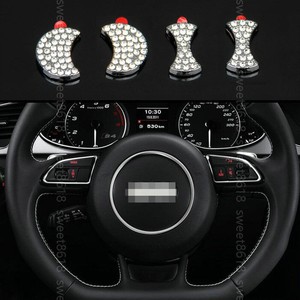 Alloy Silver Steering Wheel Center Ring Cover trim For Audi A3 A4 A5 A6 A7 Q3 Q5