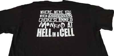 WWE Wrestling T Shirt (3XL) Men's Hell in a Cell Undertaker & Mankind Retro Logo
