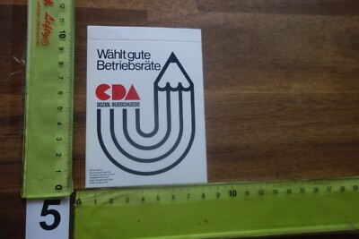 Alter Aufkleber Gewerkschaft Betriebsrat CDA Königswinter