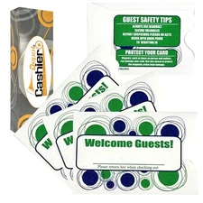 1000 Hotel/Motel "Welcome Guests" Key Card Sleeves 2-3/8" x 3-1/2" Blue/Green