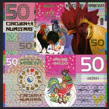 Kamberra, POLYMER, 50 Numismas, 2017 China Lunar Year, UNC Rooster F