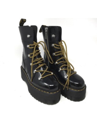 Doc Martens Ghilana Max Platform Women's Boots Sz 7 Black Patent Leather
