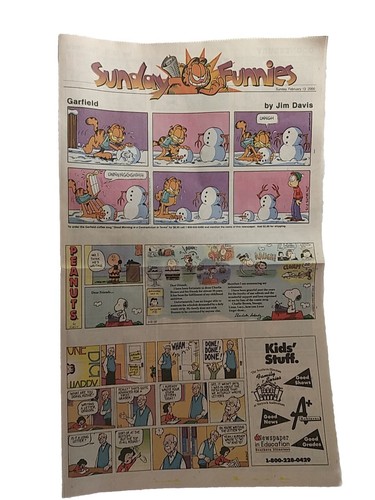 Charles Schulz Final Last Peanuts Charlie Brown Whole Sunday Comic Feb. 13, 2000
