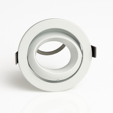 Large white GU10 Scoop Tilt Directional Recessed Ceiling Spotlight Downligh