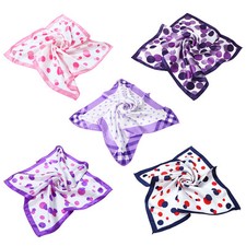 Premium Silk Feel Polka Dots Square Satin Scarf 20" - Different Prints Available