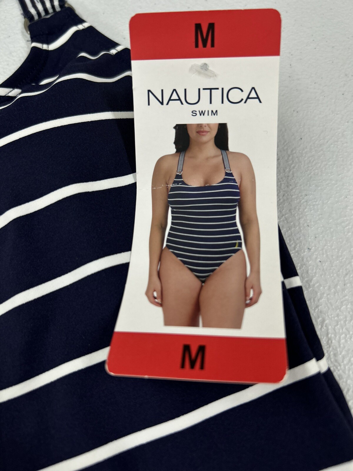 Nautica Women's Cross Back Straps One Piece Swimwear Swimsuit, Dark