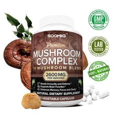 11 Mushroom Complex Supplement, Lions Mane, Reishi, Shiitake, Immune Capsule
