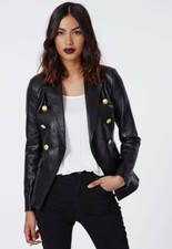 Military Blazer Missguided in Kunstleder