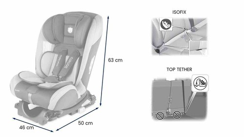Sander Lionelo Soutien Bébé Enfant Tout-Petit Enfants Isofix Booster 0-36kg Noir - Photo 9/9